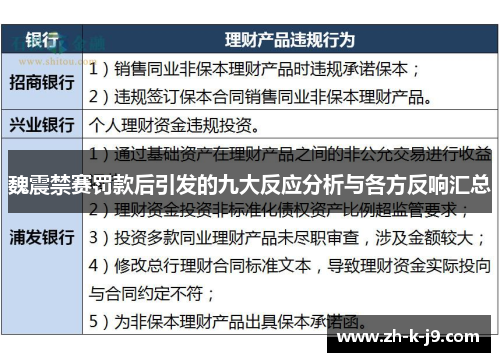 魏震禁赛罚款后引发的九大反应分析与各方反响汇总